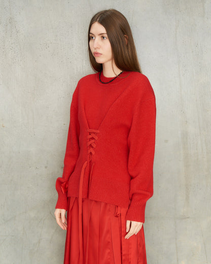 Red Sculpted Corset Jumper