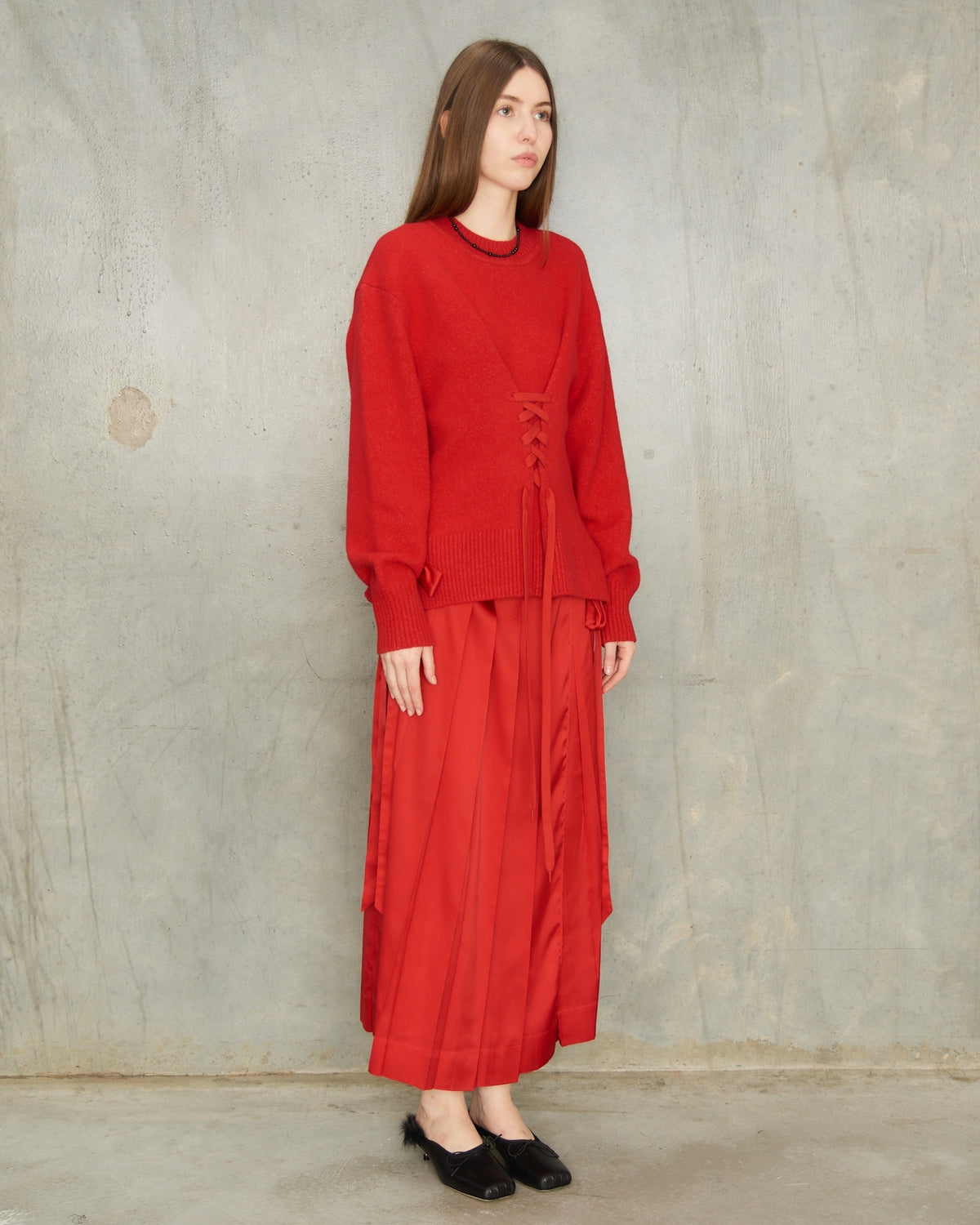 Red Sculpted Corset Jumper