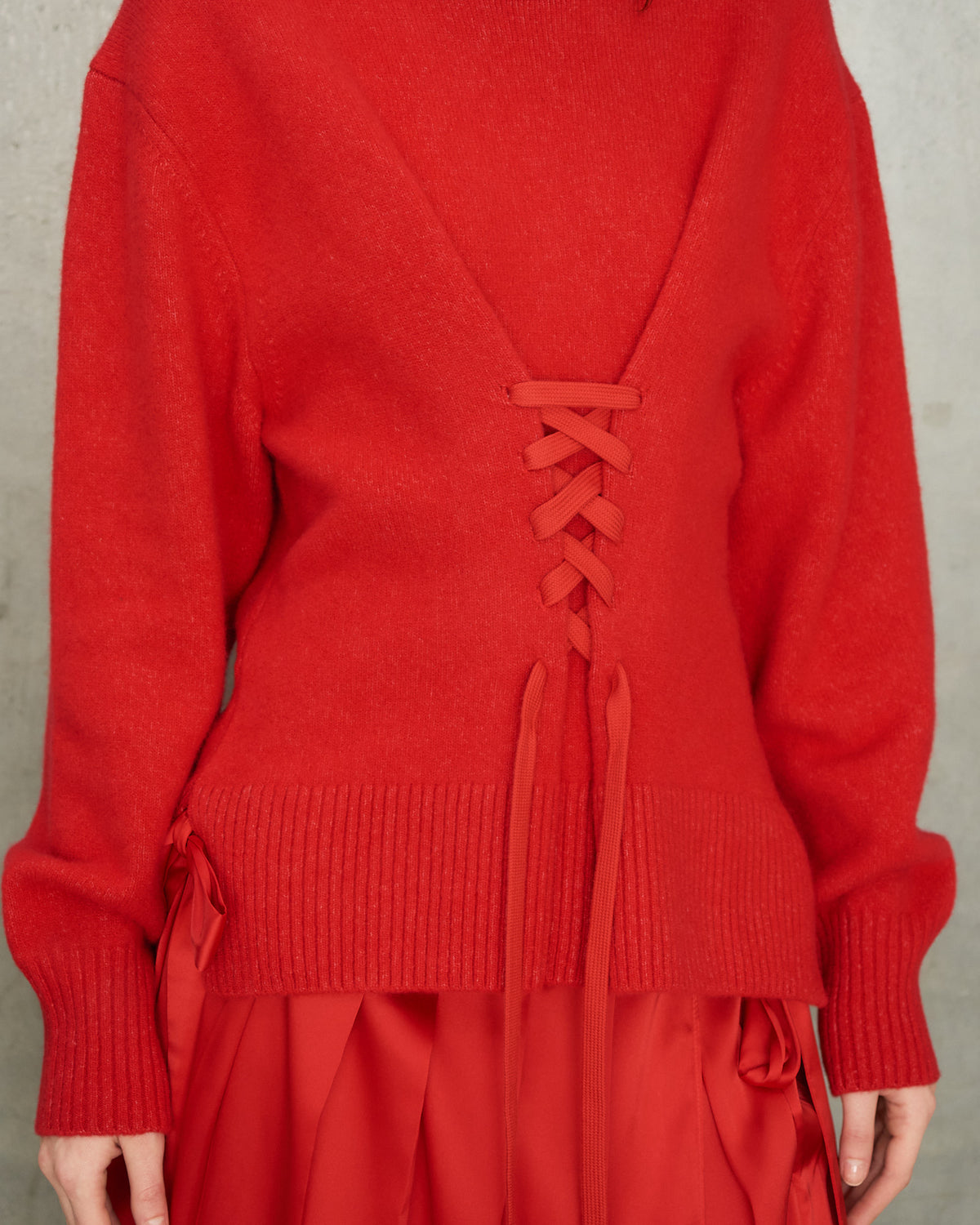 Red Sculpted Corset Jumper