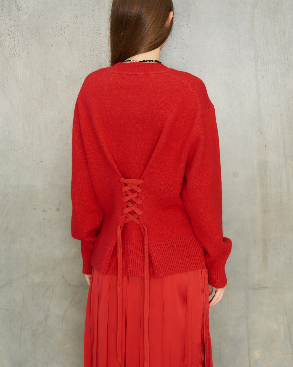 Red Sculpted Corset Jumper