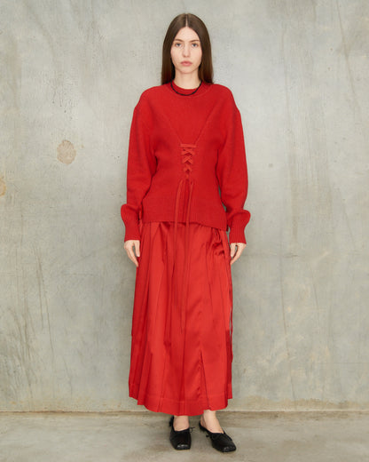 Red Sculpted Corset Jumper