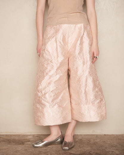 Silver Pleated Ballerina Shoe