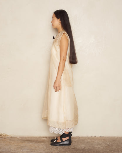 Biscuit Silk Organza Midi Dress