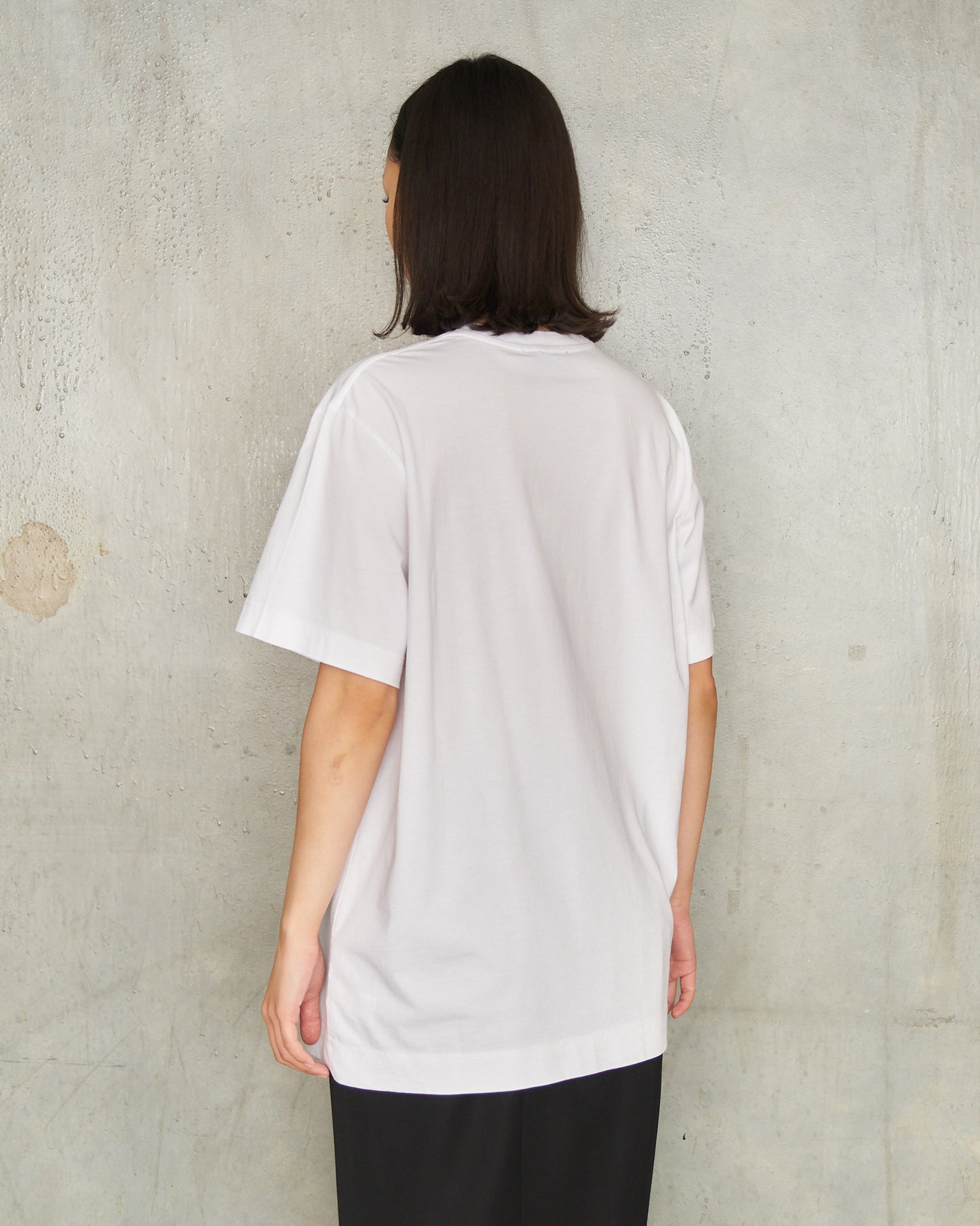 White Ribbon Tail Print T-Shirt