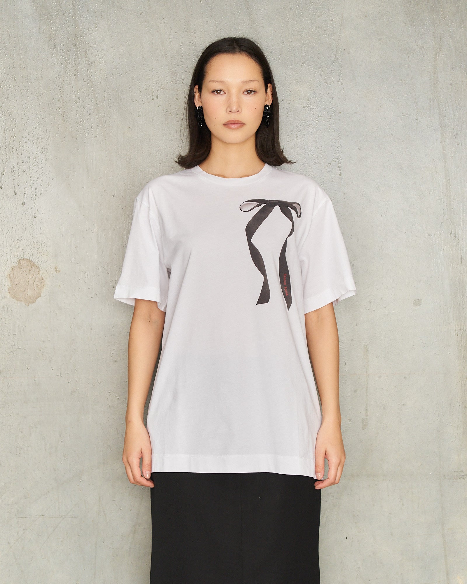 Simone Rocha White Ribbon Tail Print T-Shirt White 5195PPW05