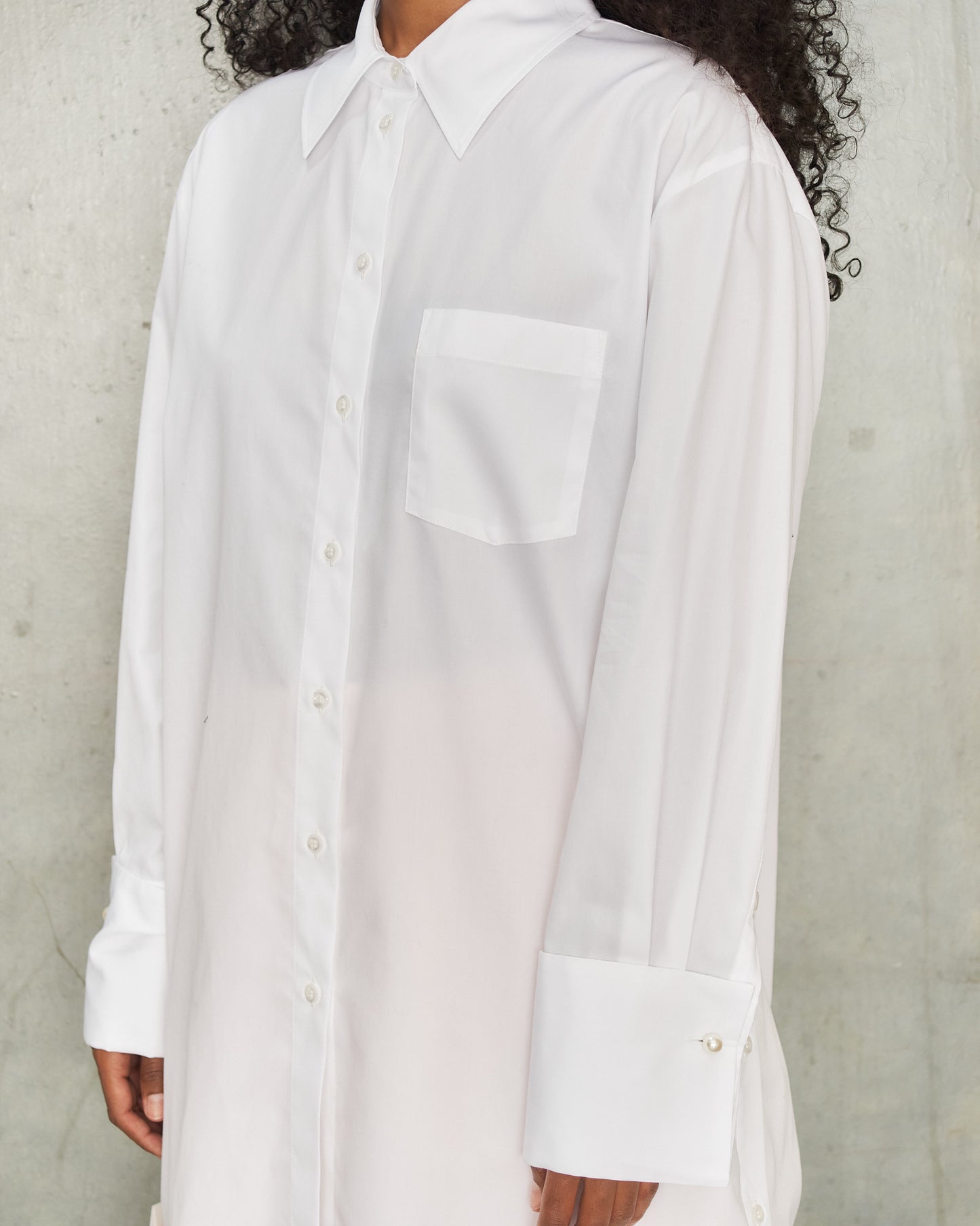 White Button Placket Shirt
