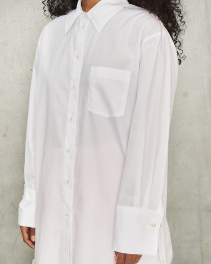 White Button Placket Shirt