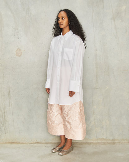 White Button Placket Shirt