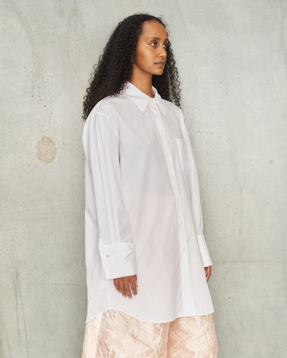 White Button Placket Shirt