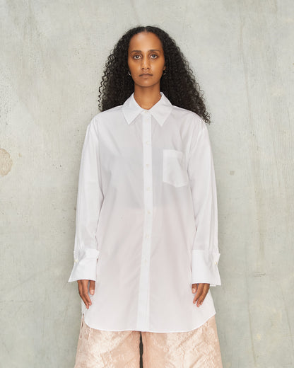 White Button Placket Shirt