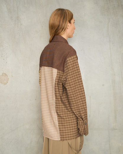 Beige Check Worker Jacket