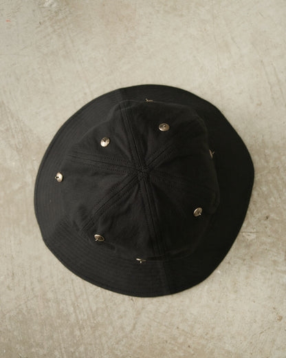 Black Metal Bead Bucket Hat