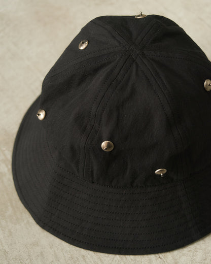 Black Metal Bead Bucket Hat