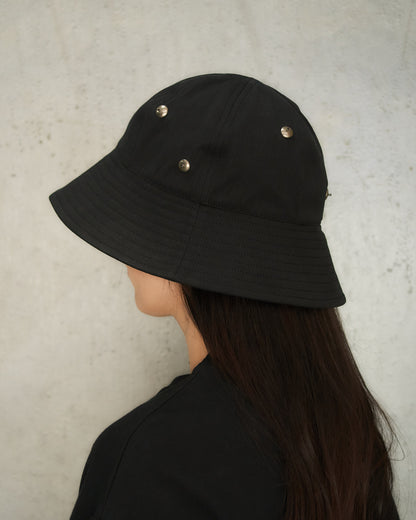 Black Metal Bead Bucket Hat