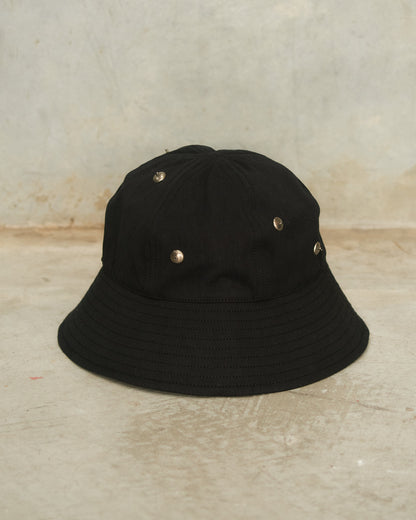 Black Metal Bead Bucket Hat