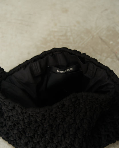 Black Macrame Envelope Bag