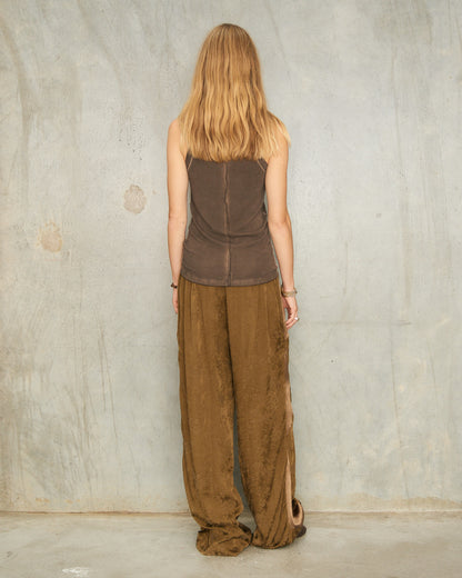 Khaki Antique Floral Pants