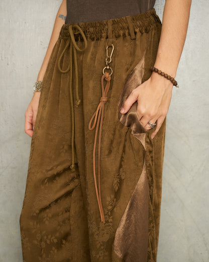 Khaki Antique Floral Pants