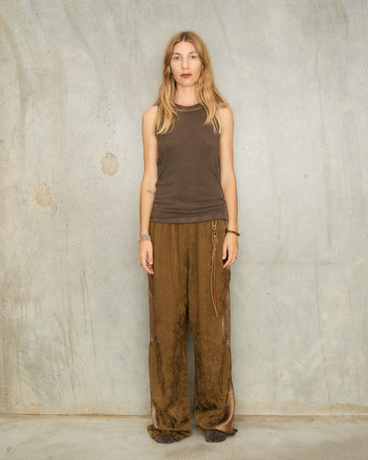 Khaki Antique Floral Pants
