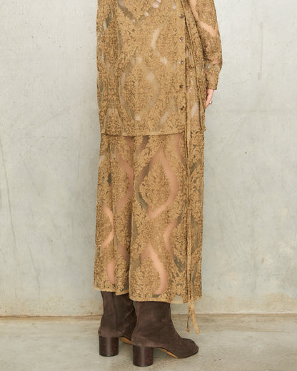 Sand Arabesque Lace Wrap Skirt