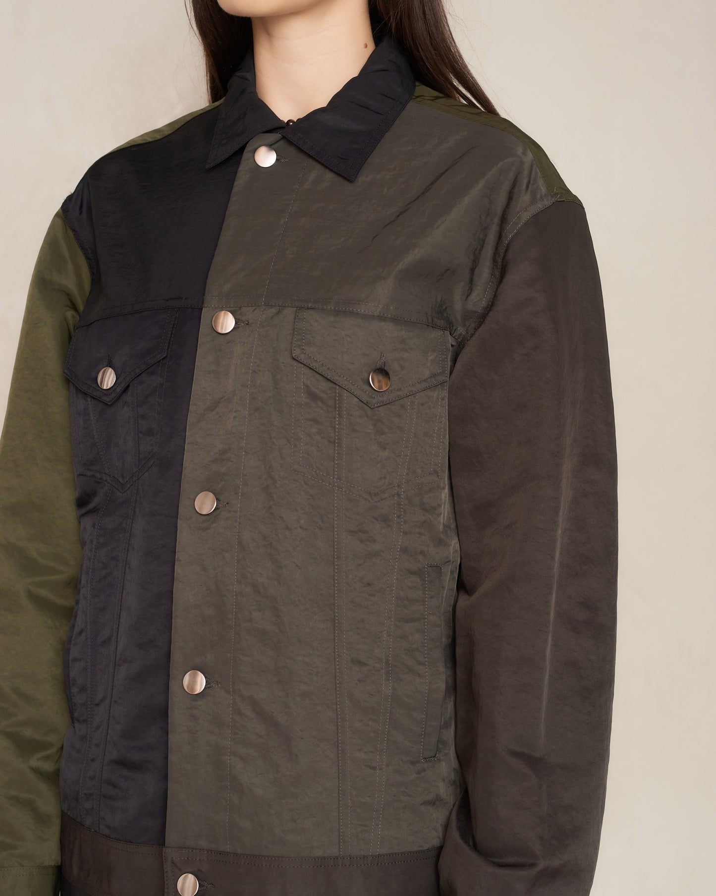 Army Green Oversized Worker Jacket