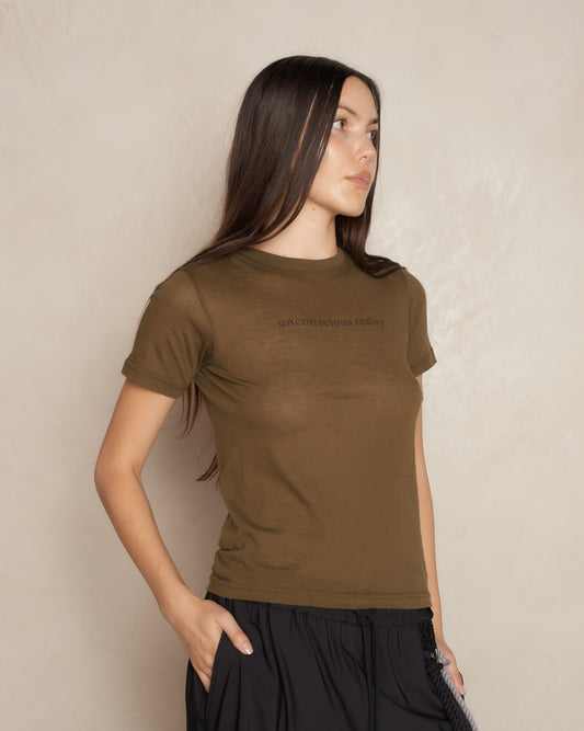 Army Green Unconscious Reality Slim T-Shirt