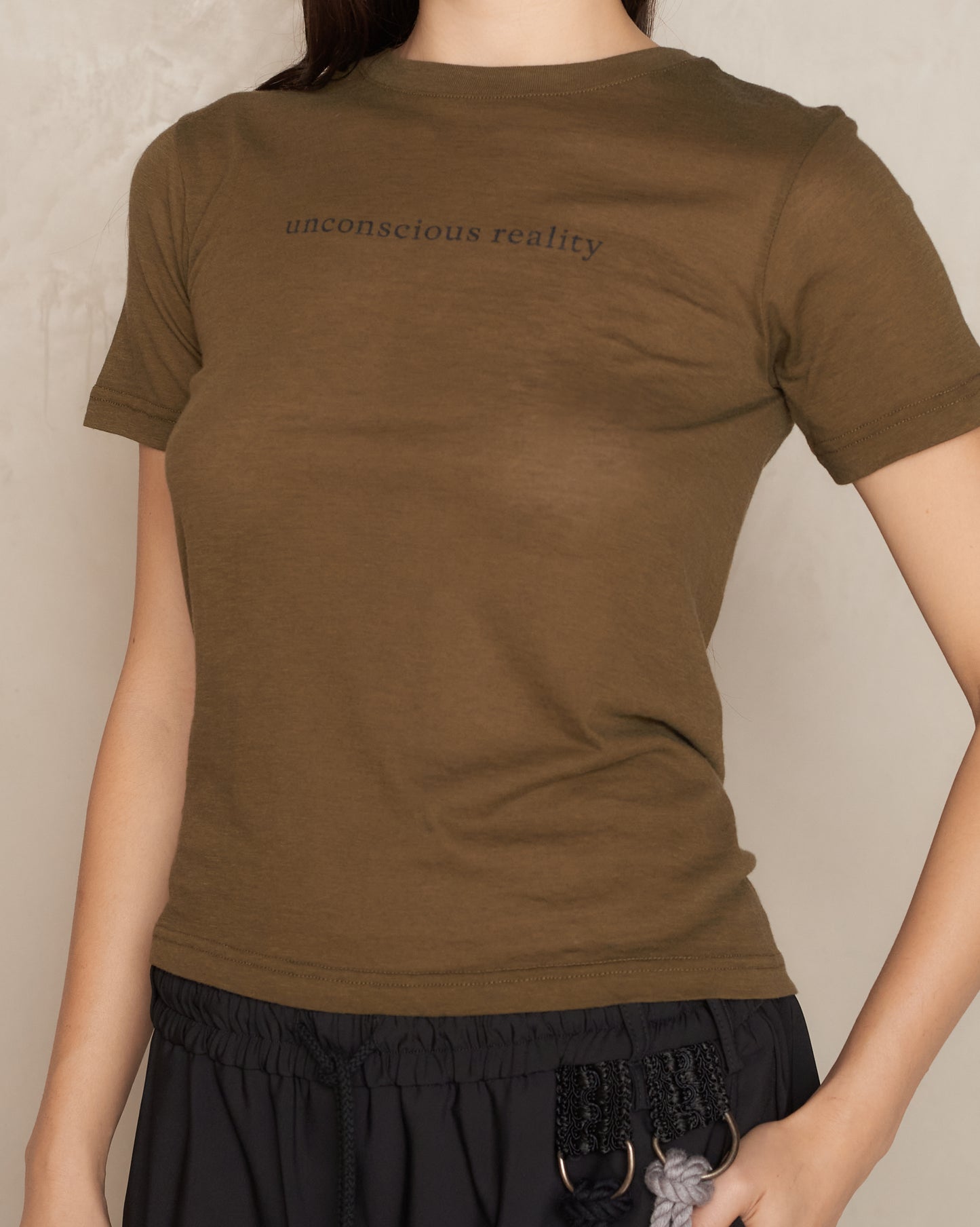 Army Green Unconscious Reality Slim T-Shirt