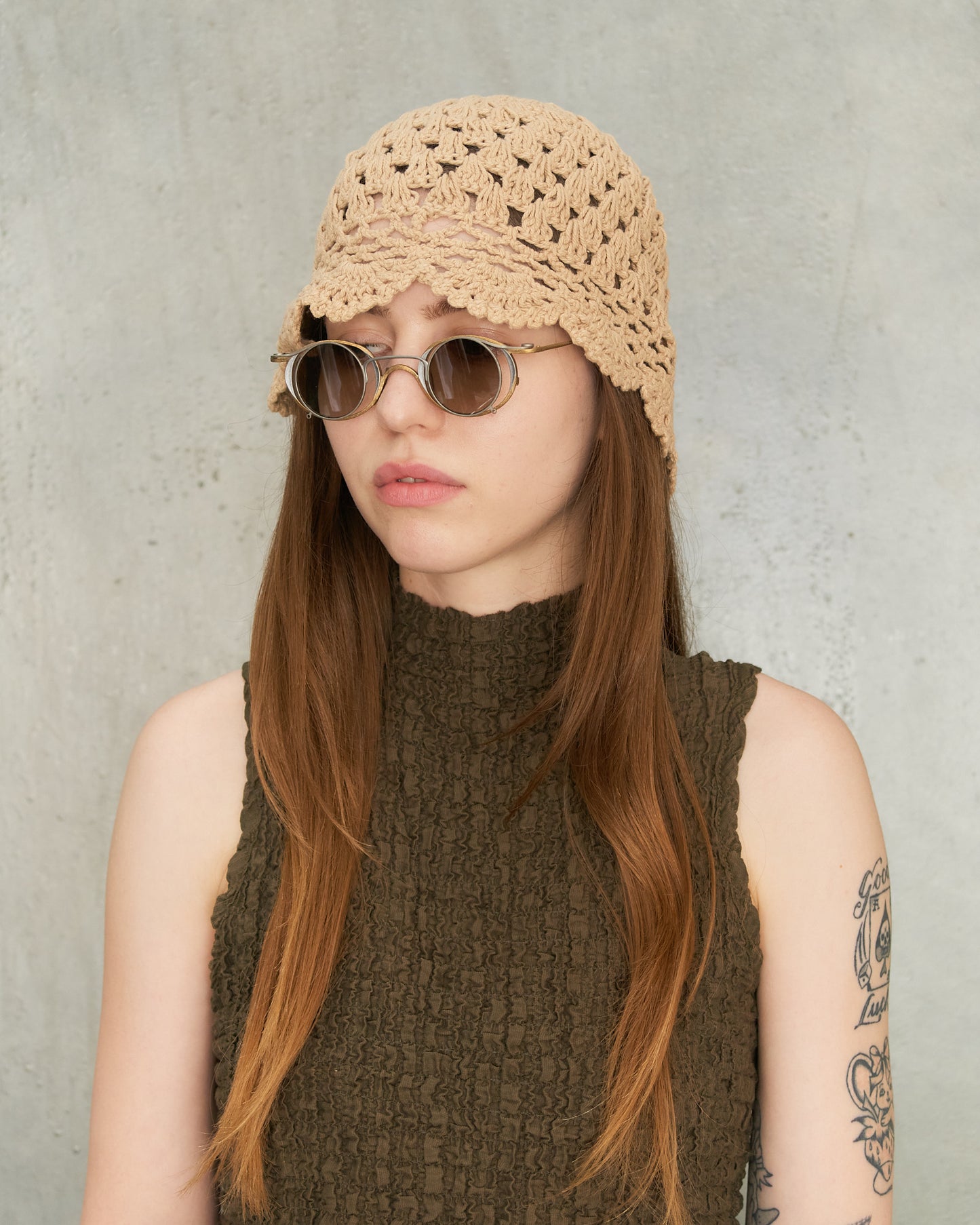 Beige Crochet Hat
