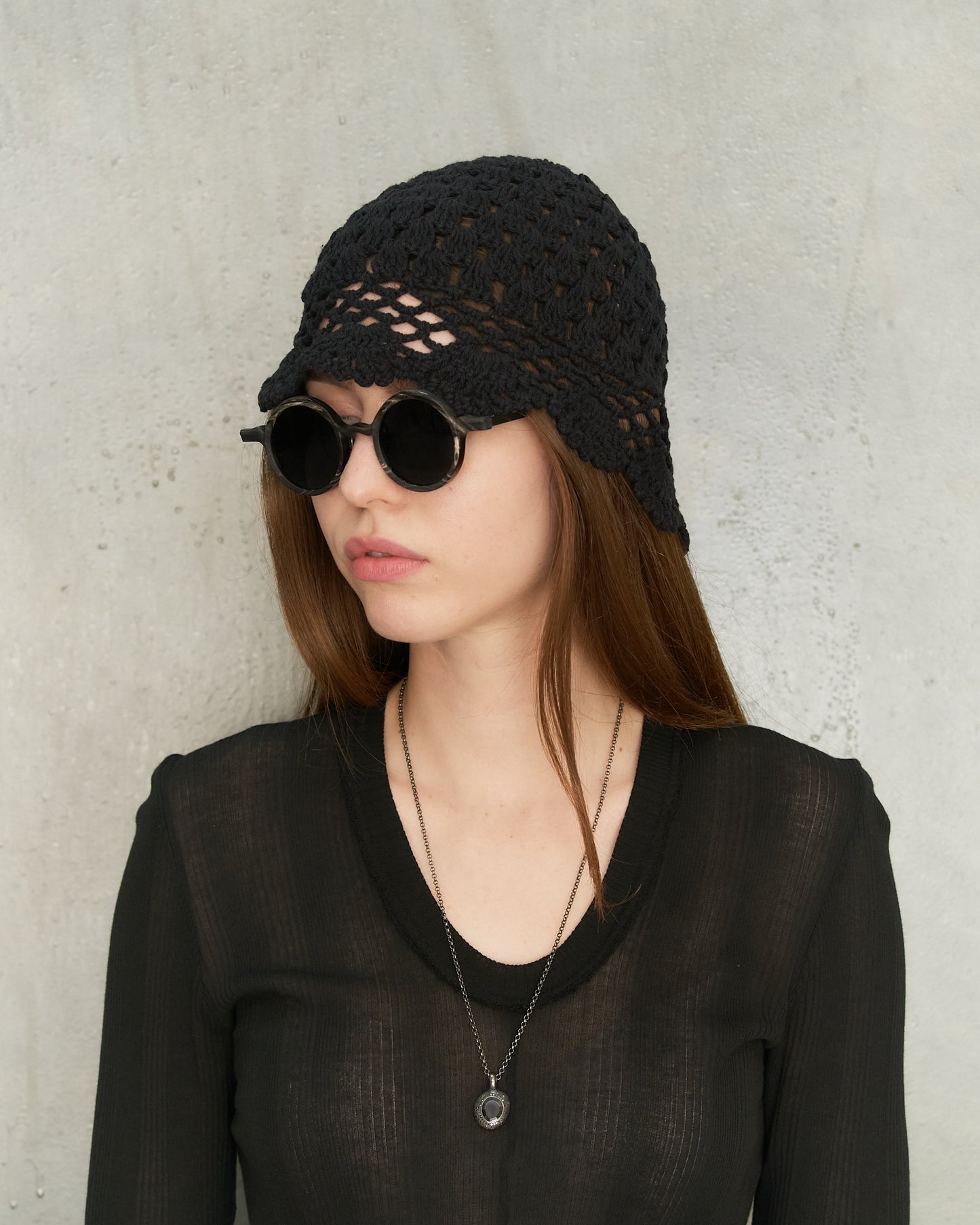 Black Crochet Hat