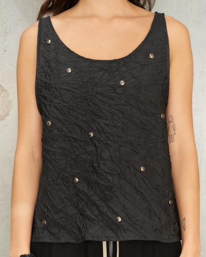Black Metal Bead Tank Top