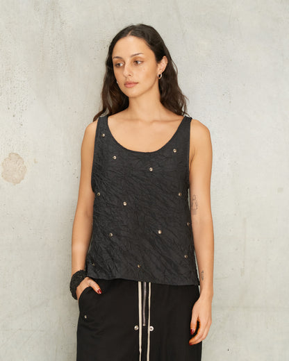 Black Metal Bead Tank Top