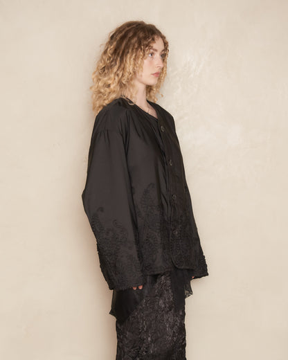 Black Paisley Embroidered Jacket