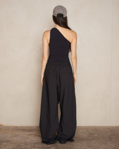 Black Poly Tech Relaxed Lounge Pant