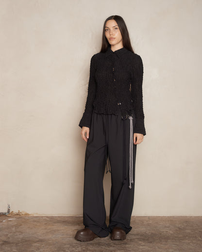 Black Poly Tech Relaxed Lounge Pant