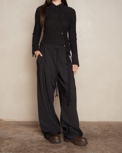 Black Poly Tech Relaxed Lounge Pant