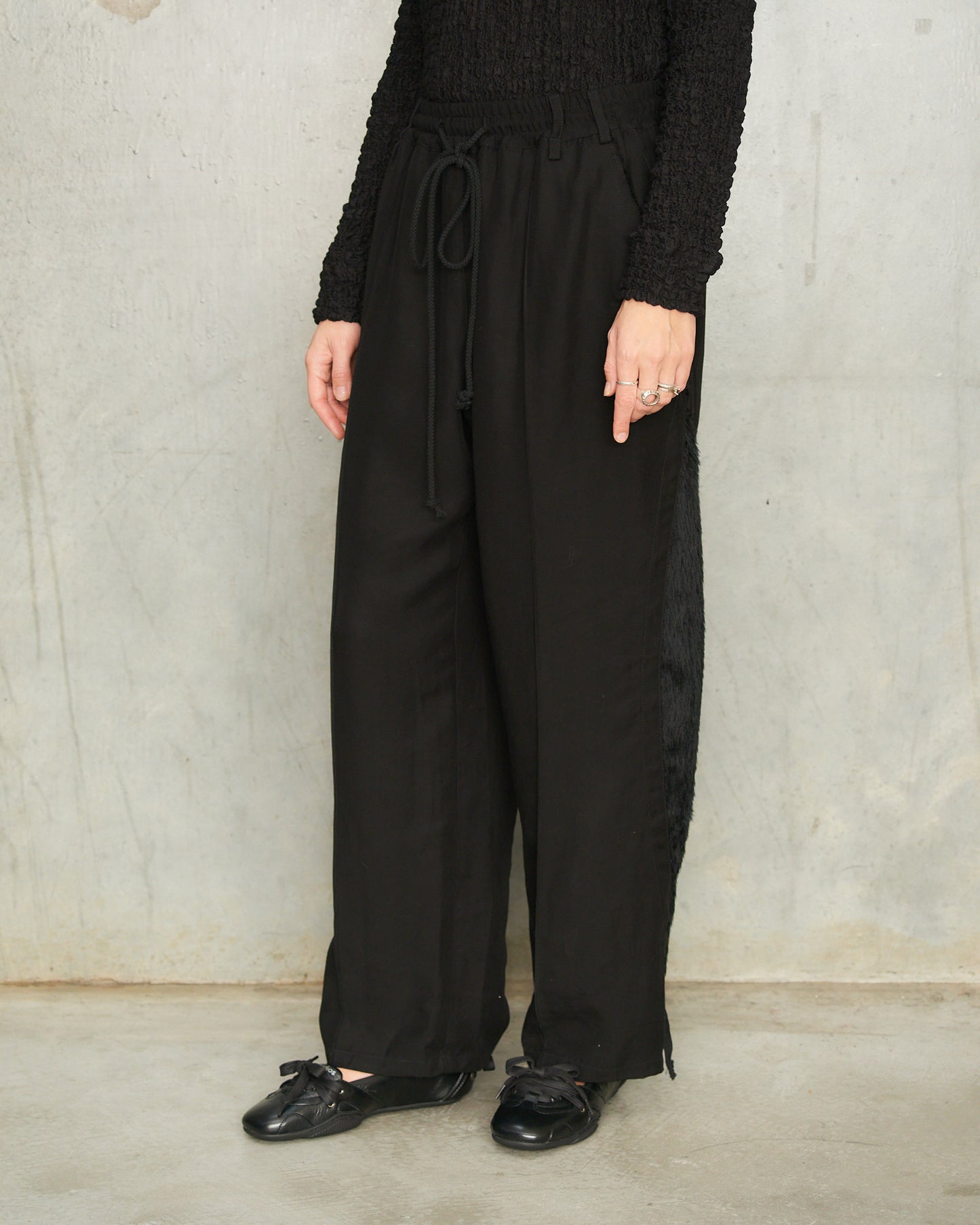 Black Teardrop Track Pants