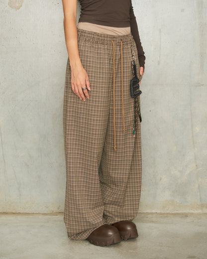 Brown Grandpa Check Lounge Pants