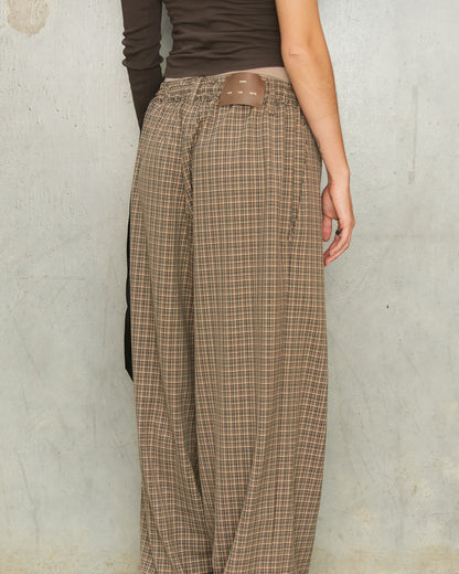 Brown Grandpa Check Lounge Pants