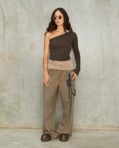 Brown Grandpa Check Lounge Pants