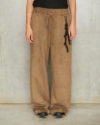 Brown Twill Suede Lounge Pants