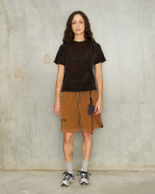 Camel Fade Corduroy Shorts