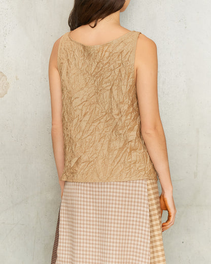 Gold Metal Bead Tank Top