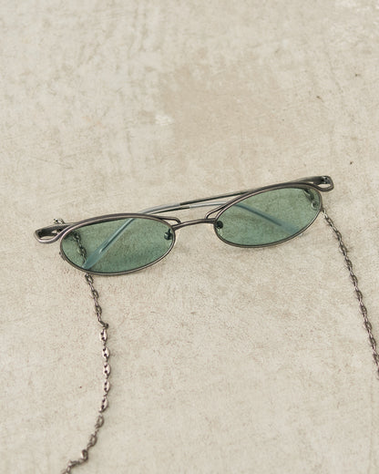 Gun Metal Oval Sunglasses