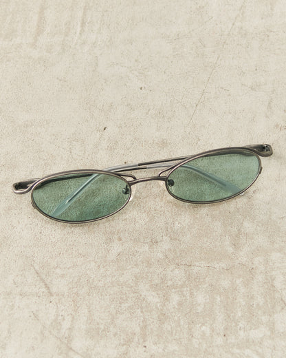 Gun Metal Oval Sunglasses