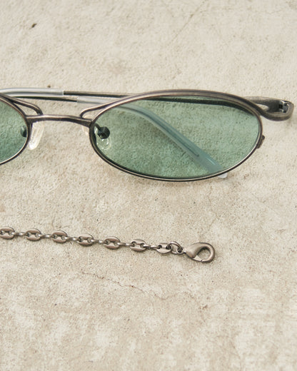 Gun Metal Oval Sunglasses