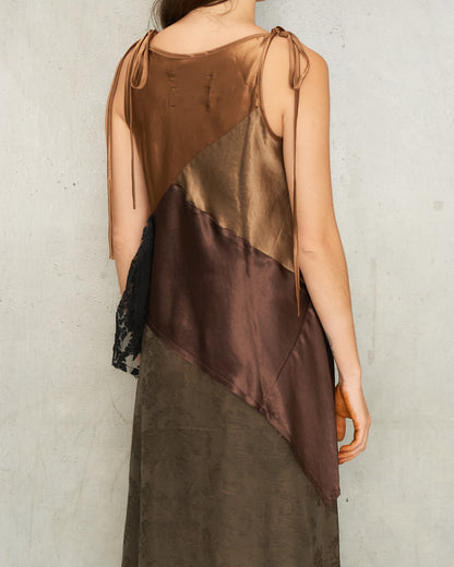 Rust Satin Bias Slip Top