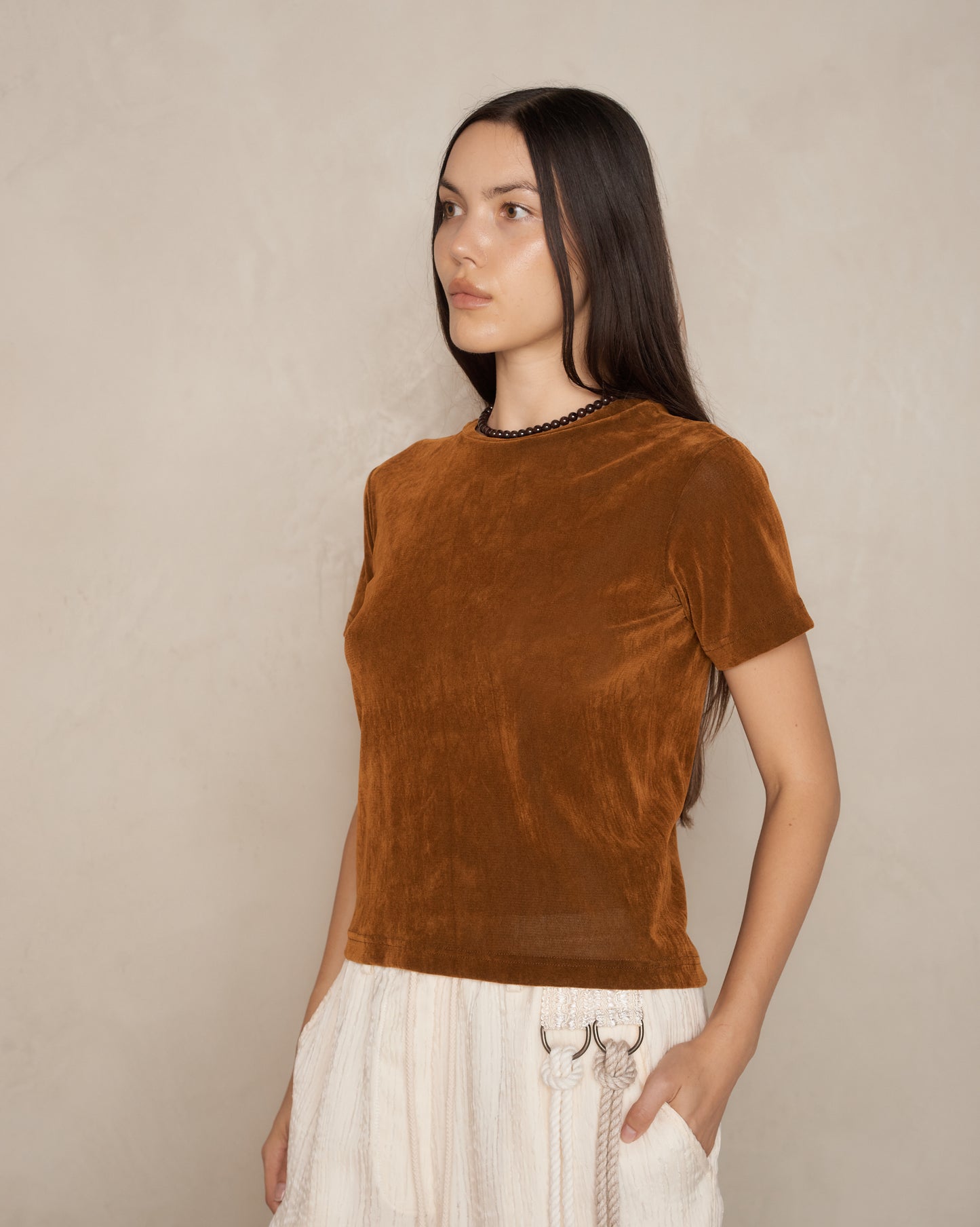 Rust Velvet Slim T-Shirt