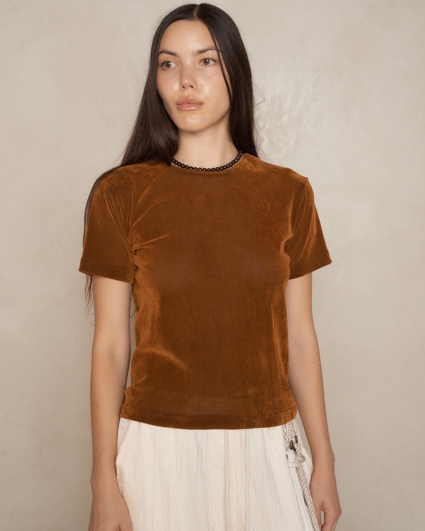 Rust Velvet Slim T-Shirt
