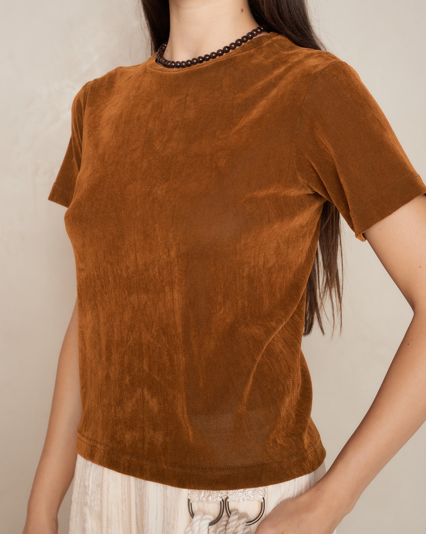 Rust Velvet Slim T-Shirt