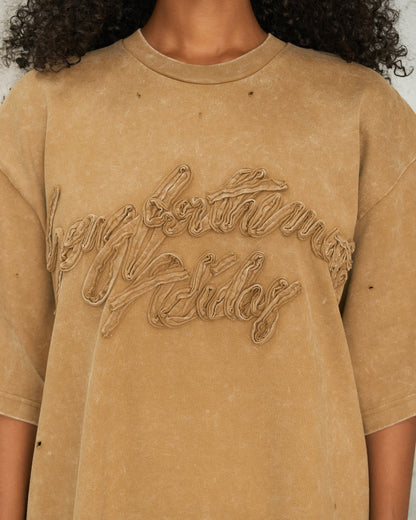 Washed Beige Adidas T-Shirt